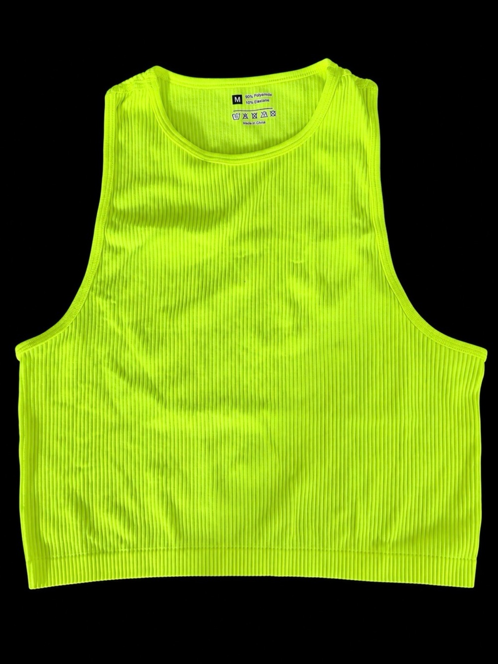 Banana Republic Neon Yellow Ribbed Crop Tank